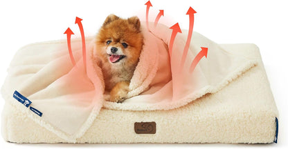 Waterproof Dog Blankets for Small Dogs Soft Cat Blanket Warm,25X35 | Washable Plush Sherpa Fleece Puppy Blanket for Couch Protector, Reversible Cozy Calming Throw for Pet Indoor,Grey