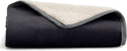 Waterproof Dog Blankets for Small Dogs Soft Cat Blanket Warm,25X35 | Washable Plush Sherpa Fleece Puppy Blanket for Couch Protector, Reversible Cozy Calming Throw for Pet Indoor,Grey