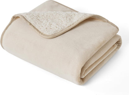 Waterproof Dog Blankets for Small Dogs Soft Cat Blanket Warm,25X35 | Washable Plush Sherpa Fleece Puppy Blanket for Couch Protector, Reversible Cozy Calming Throw for Pet Indoor,Grey