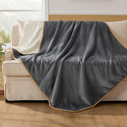 Waterproof Dog Blankets for Small Dogs Soft Cat Blanket Warm,25X35 | Washable Plush Sherpa Fleece Puppy Blanket for Couch Protector, Reversible Cozy Calming Throw for Pet Indoor,Grey