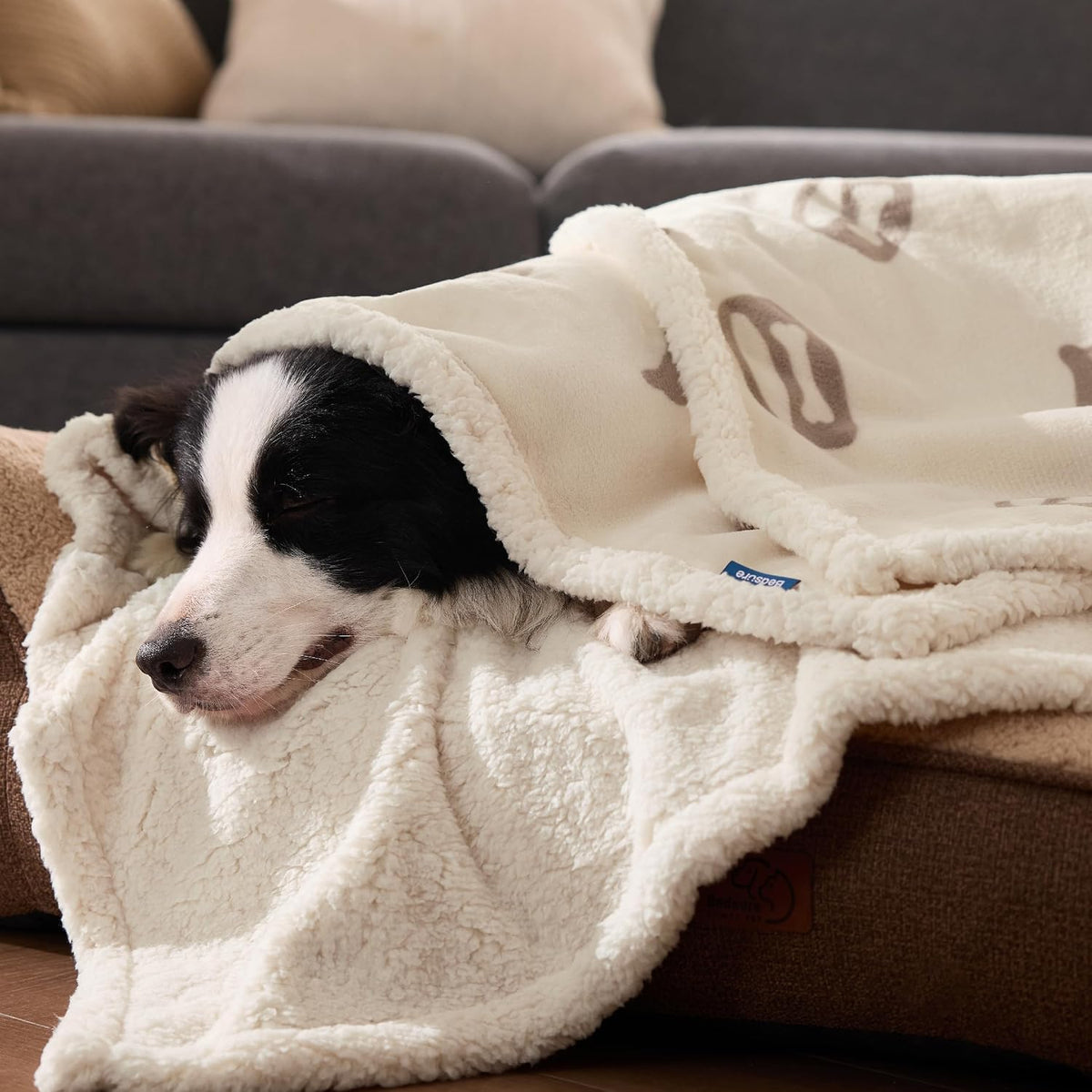 Waterproof Dog Blankets for Small Dogs Soft Cat Blanket Warm,25X35 | Washable Plush Sherpa Fleece Puppy Blanket for Couch Protector, Reversible Cozy Calming Throw for Pet Indoor,Grey
