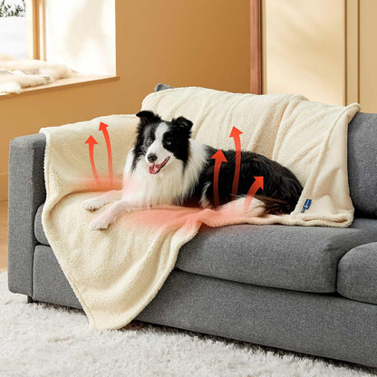 Waterproof Dog Blankets for Small Dogs Soft Cat Blanket Warm,25X35 | Washable Plush Sherpa Fleece Puppy Blanket for Couch Protector, Reversible Cozy Calming Throw for Pet Indoor,Grey
