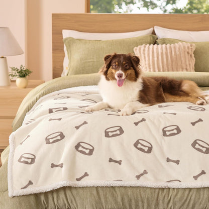 Waterproof Dog Blankets for Small Dogs Soft Cat Blanket Warm,25X35 | Washable Plush Sherpa Fleece Puppy Blanket for Couch Protector, Reversible Cozy Calming Throw for Pet Indoor,Grey