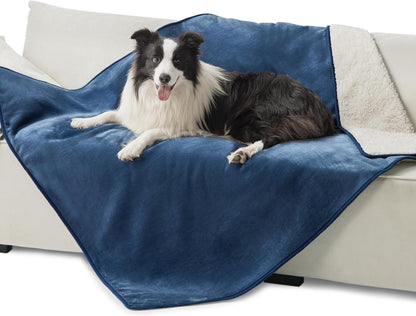 Waterproof Dog Blankets for Small Dogs Soft Cat Blanket Warm,25X35 | Washable Plush Sherpa Fleece Puppy Blanket for Couch Protector, Reversible Cozy Calming Throw for Pet Indoor,Grey