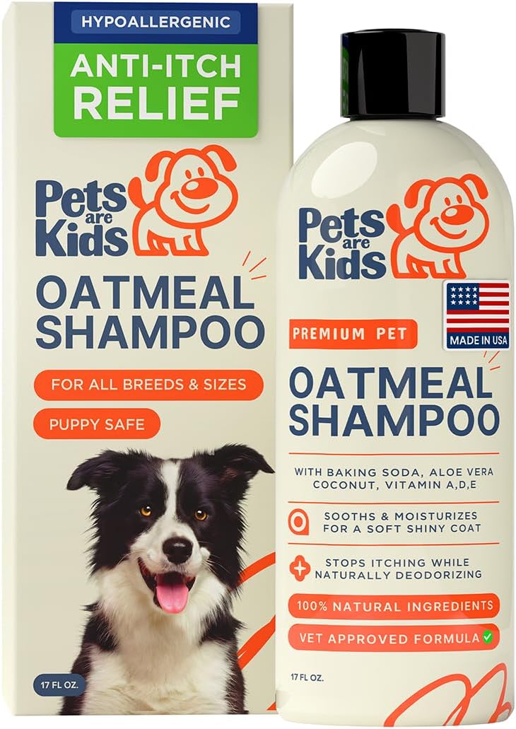Premium Oatmeal Shampoo for Itch Relief & Shiny Coat, 17 oz