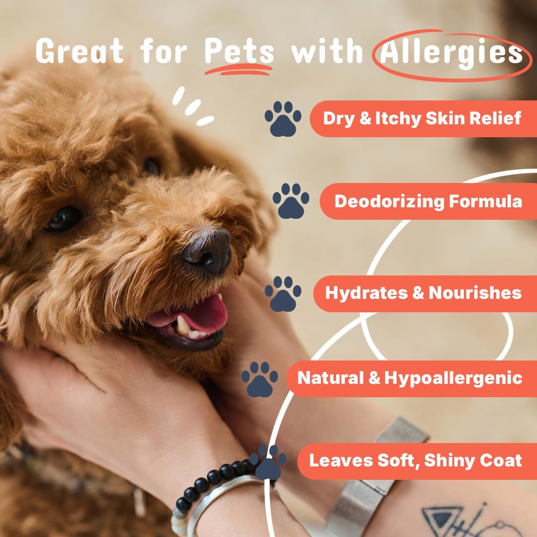Premium Oatmeal Shampoo for Itch Relief & Shiny Coat, 17 oz