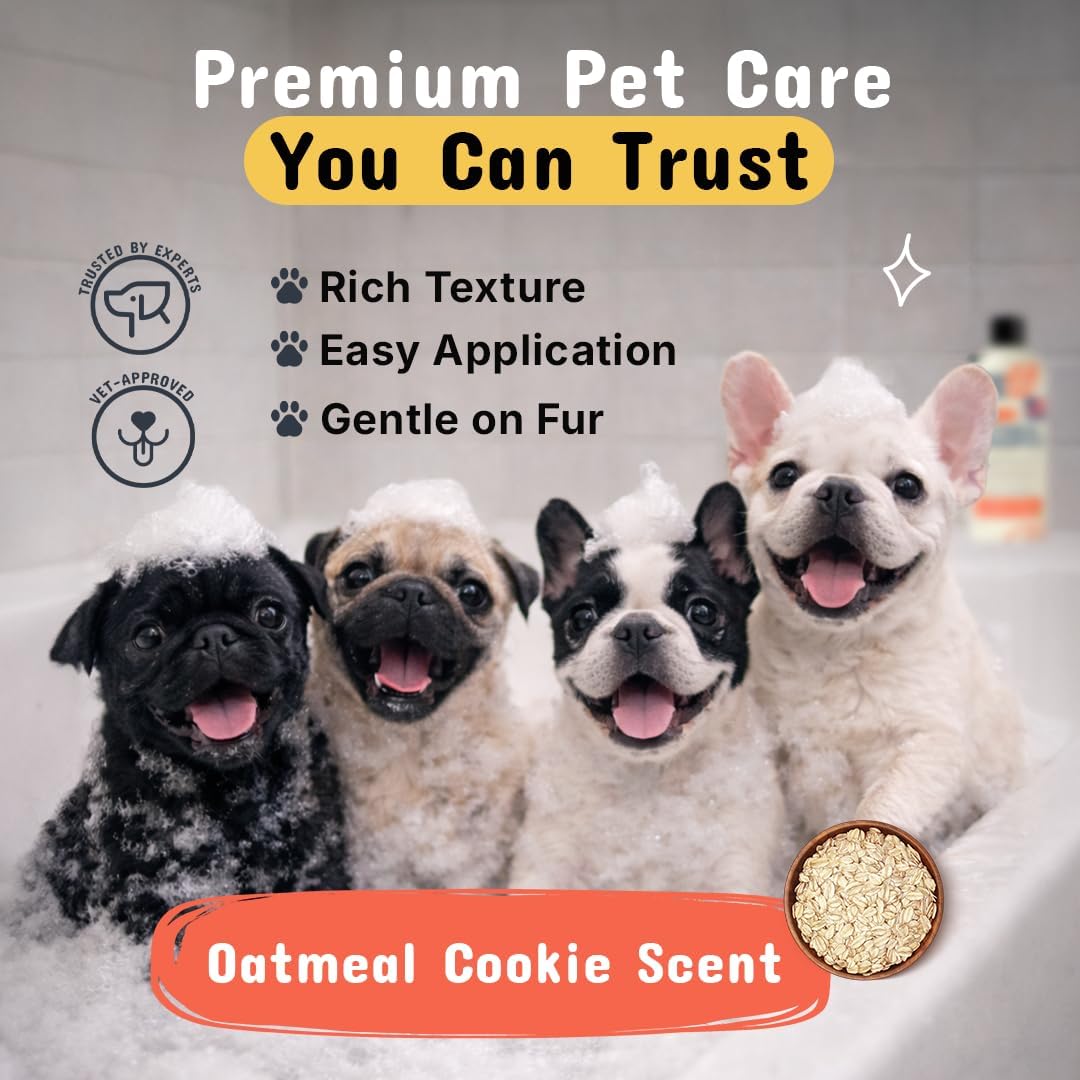 Premium Oatmeal Shampoo for Itch Relief & Shiny Coat, 17 oz