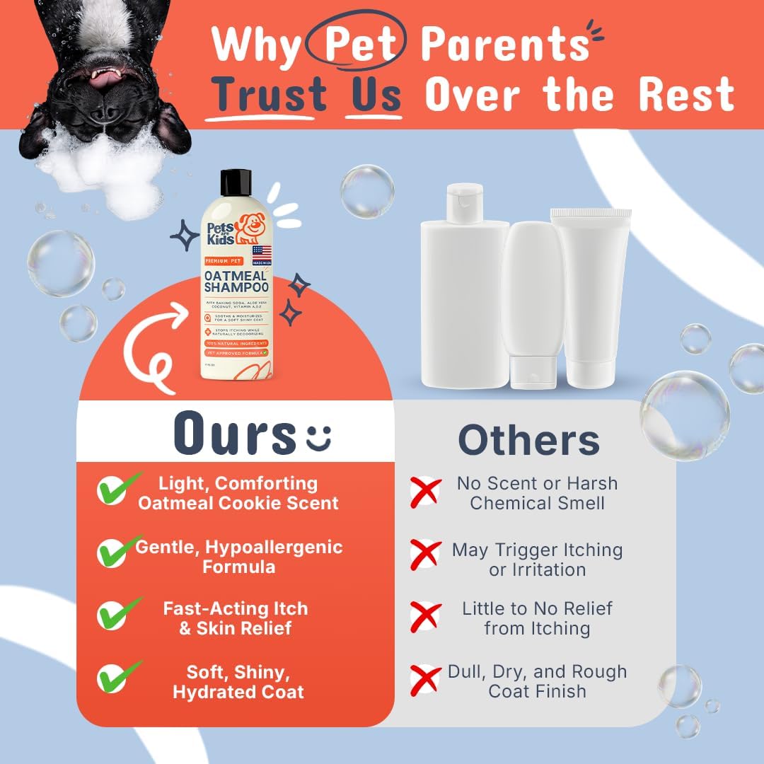 Premium Oatmeal Shampoo for Itch Relief & Shiny Coat, 17 oz