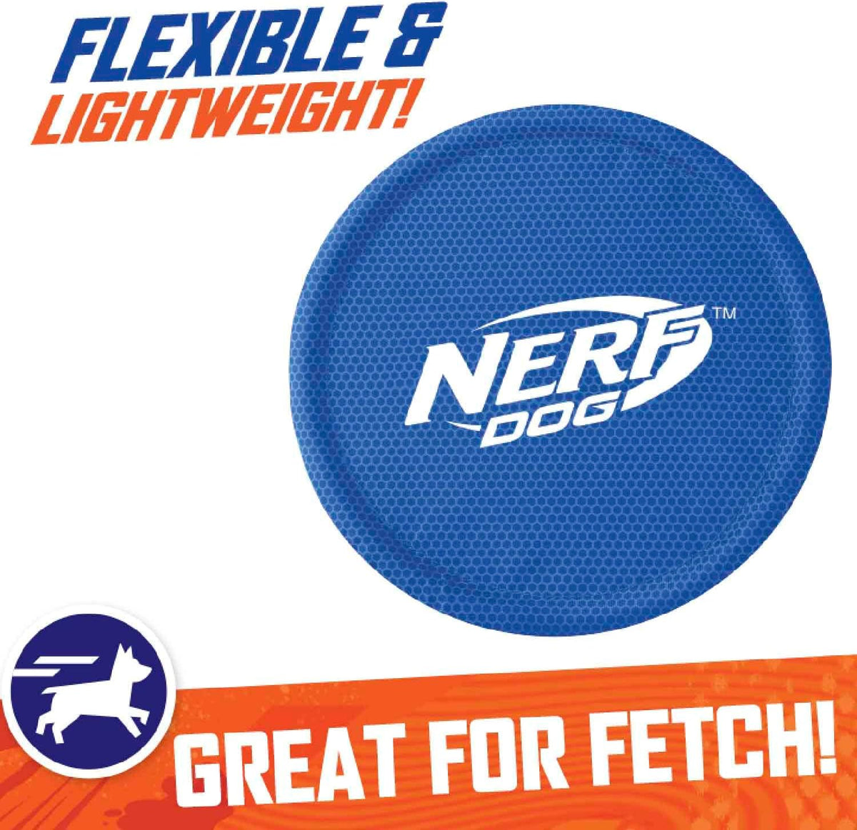 Nerf Dog Nylon Flyer Dog Toy, Flying Disc, Lightweight, Durable and Water Resistant, Great for Beach and Pool, 9 inch diameter, for Medium/Large Breeds, Single Unit, Red