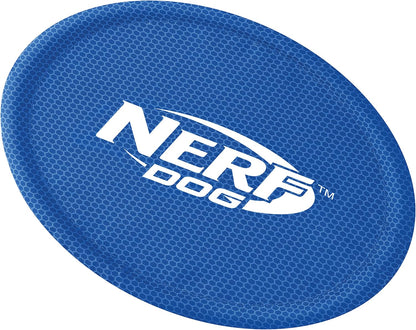 Nerf Dog Nylon Flyer Dog Toy, Flying Disc, Lightweight, Durable and Water Resistant, Great for Beach and Pool, 9 inch diameter, for Medium/Large Breeds, Single Unit, Red