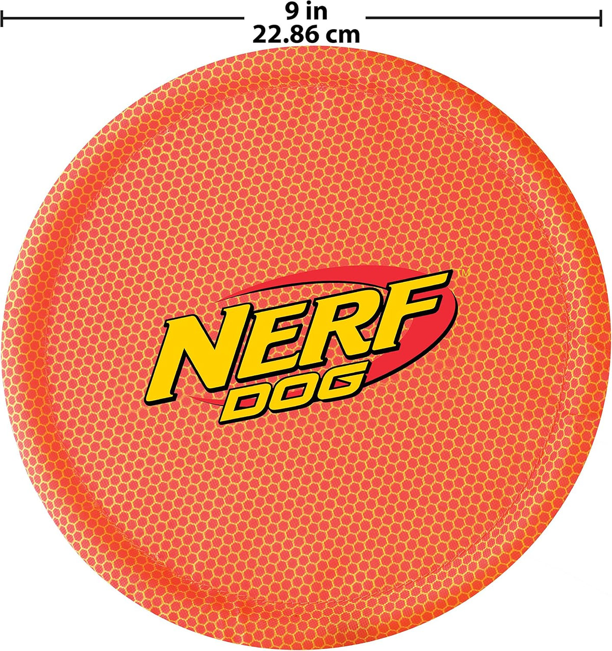 Nerf Dog Nylon Flyer Dog Toy, Flying Disc, Lightweight, Durable and Water Resistant, Great for Beach and Pool, 9 inch diameter, for Medium/Large Breeds, Single Unit, Red