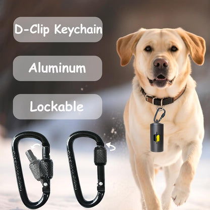 Metal Dog Poop Bag Holder 2-Pack w/Leash Clip|Durable Scratch-Resistant Aluminum|30 Bags+6 Accessories（Black）