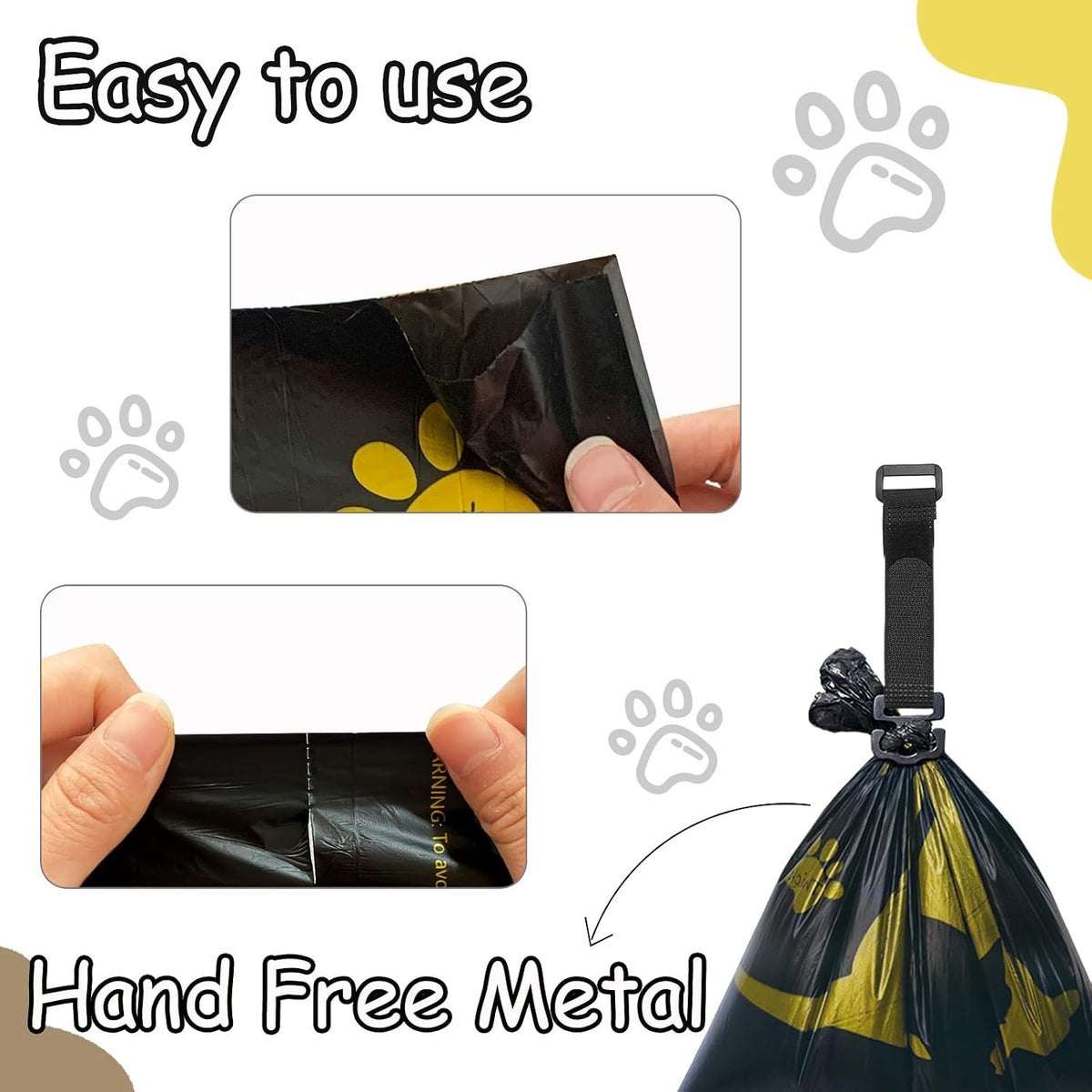 Metal Dog Poop Bag Holder 2-Pack w/Leash Clip|Durable Scratch-Resistant Aluminum|30 Bags+6 Accessories（Black）
