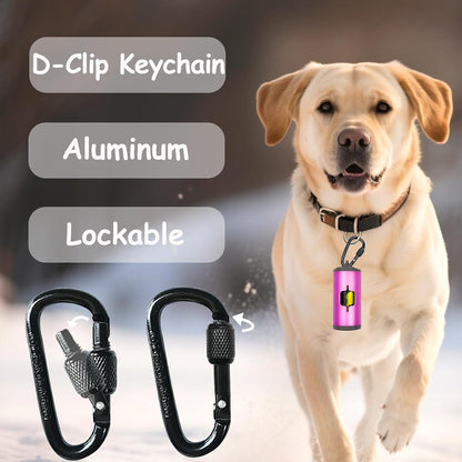 Metal Dog Poop Bag Holder 2-Pack w/Leash Clip|Durable Scratch-Resistant Aluminum|30 Bags+6 Accessories（Black）