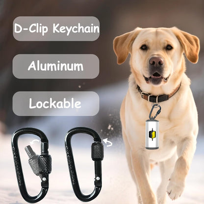 Metal Dog Poop Bag Holder 2-Pack w/Leash Clip|Durable Scratch-Resistant Aluminum|30 Bags+6 Accessories（Black）