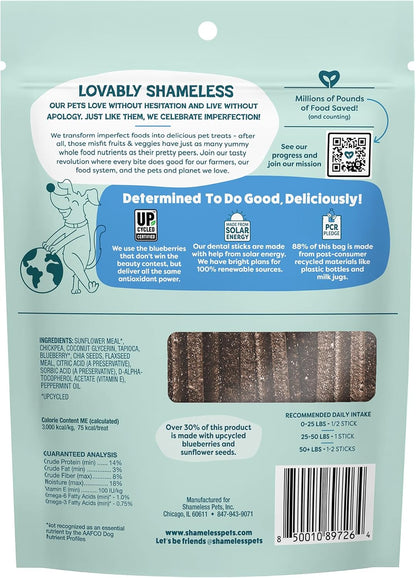 Blueberry & Mint Dental Chews for Dogs, 8 Chews