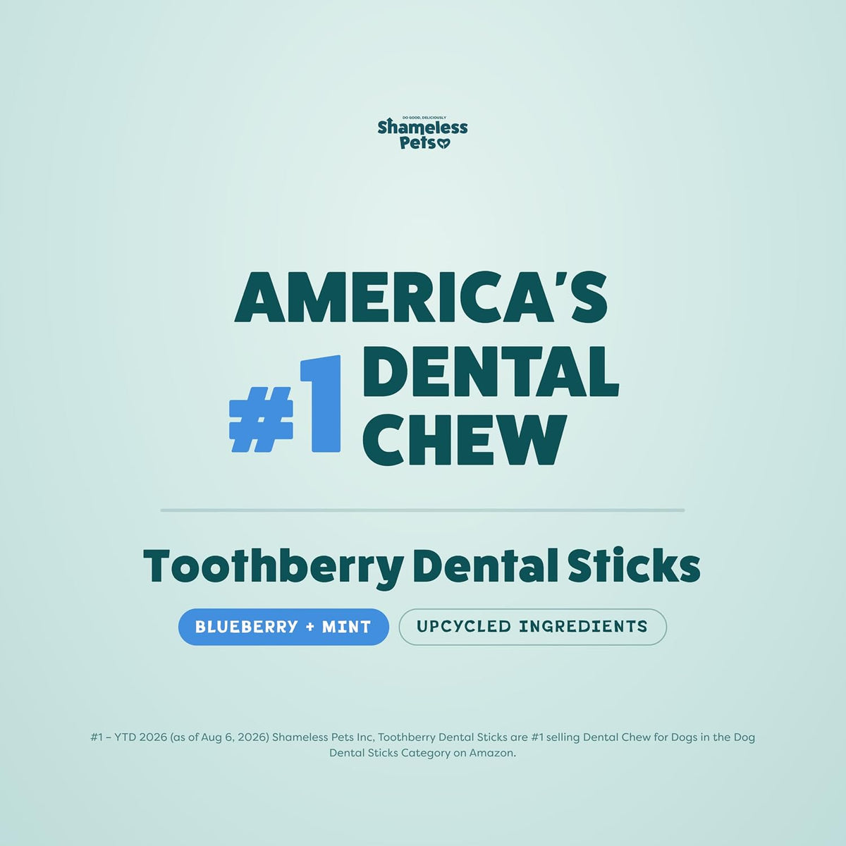 Blueberry & Mint Dental Chews for Dogs, 8 Chews
