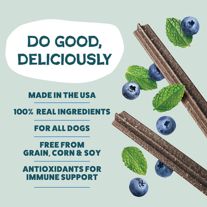 Blueberry & Mint Dental Chews for Dogs, 8 Chews