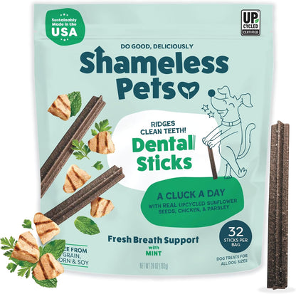 Blueberry & Mint Dental Chews for Dogs, 8 Chews