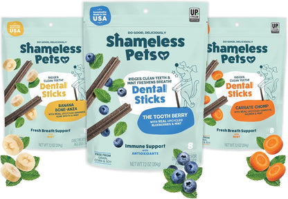 Blueberry & Mint Dental Chews for Dogs, 8 Chews