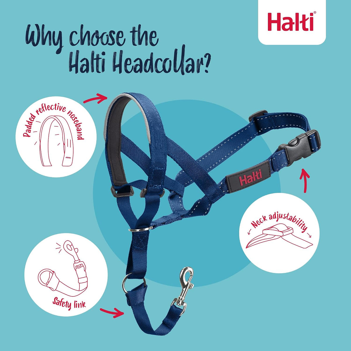 Headcollar | Size 3, Black | Training Collar for Medium Dogs