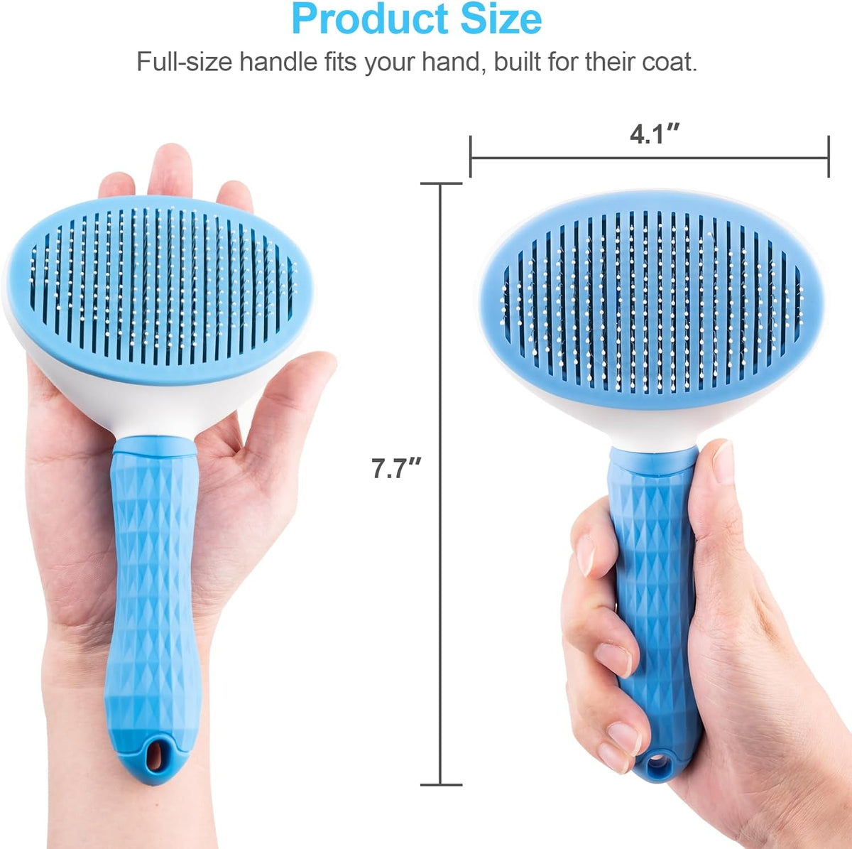 Self Cleaning Slicker Brush, Dog Cat Bunny Pet Grooming Shedding Brush - Easy to Remove Loose Undercoat, Pet Massaging Tool Suitable for Pets with Long or Short Hair