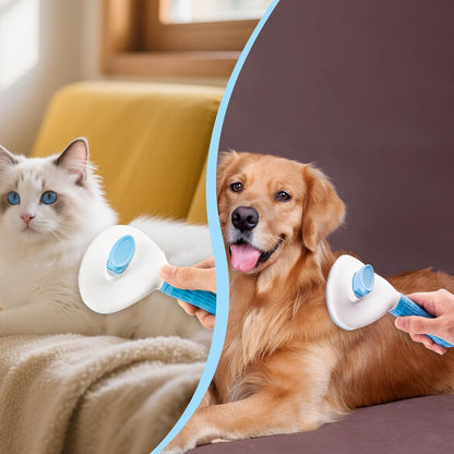 Self Cleaning Slicker Brush, Dog Cat Bunny Pet Grooming Shedding Brush - Easy to Remove Loose Undercoat, Pet Massaging Tool Suitable for Pets with Long or Short Hair