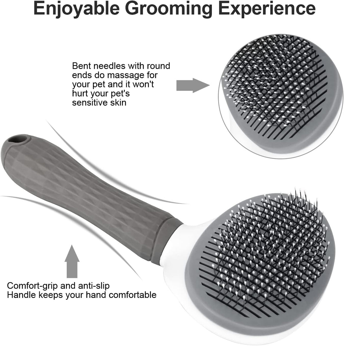 Self Cleaning Slicker Brush, Dog Cat Bunny Pet Grooming Shedding Brush - Easy to Remove Loose Undercoat, Pet Massaging Tool Suitable for Pets with Long or Short Hair
