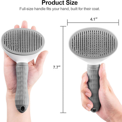 Self Cleaning Slicker Brush, Dog Cat Bunny Pet Grooming Shedding Brush - Easy to Remove Loose Undercoat, Pet Massaging Tool Suitable for Pets with Long or Short Hair