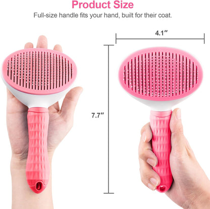 Self Cleaning Slicker Brush, Dog Cat Bunny Pet Grooming Shedding Brush - Easy to Remove Loose Undercoat, Pet Massaging Tool Suitable for Pets with Long or Short Hair