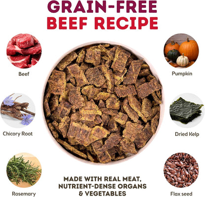 MaxMeat Holistic Air Dried Dry Dog Food - All Natural, High Protein, Grain Free - Made with Real Meat - Beef with Pumpkin & Parsley 2 lb