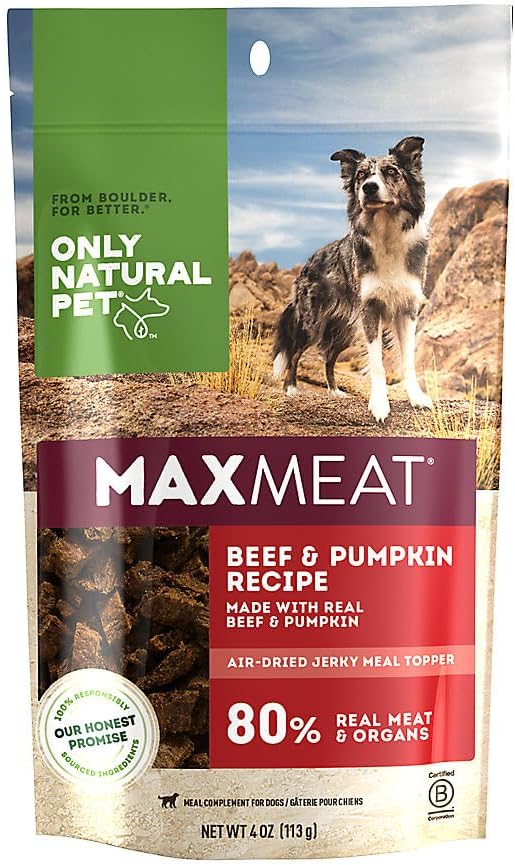 MaxMeat Holistic Air Dried Dry Dog Food - All Natural, High Protein, Grain Free - Made with Real Meat - Beef with Pumpkin & Parsley 2 lb