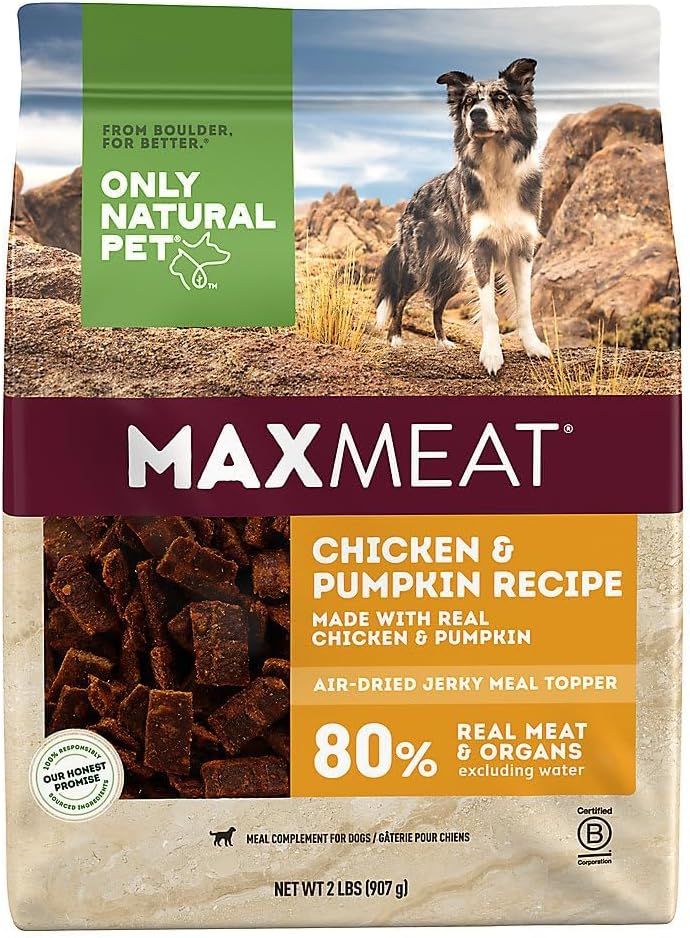 MaxMeat Holistic Air Dried Dry Dog Food - All Natural, High Protein, Grain Free - Made with Real Meat - Beef with Pumpkin & Parsley 2 lb