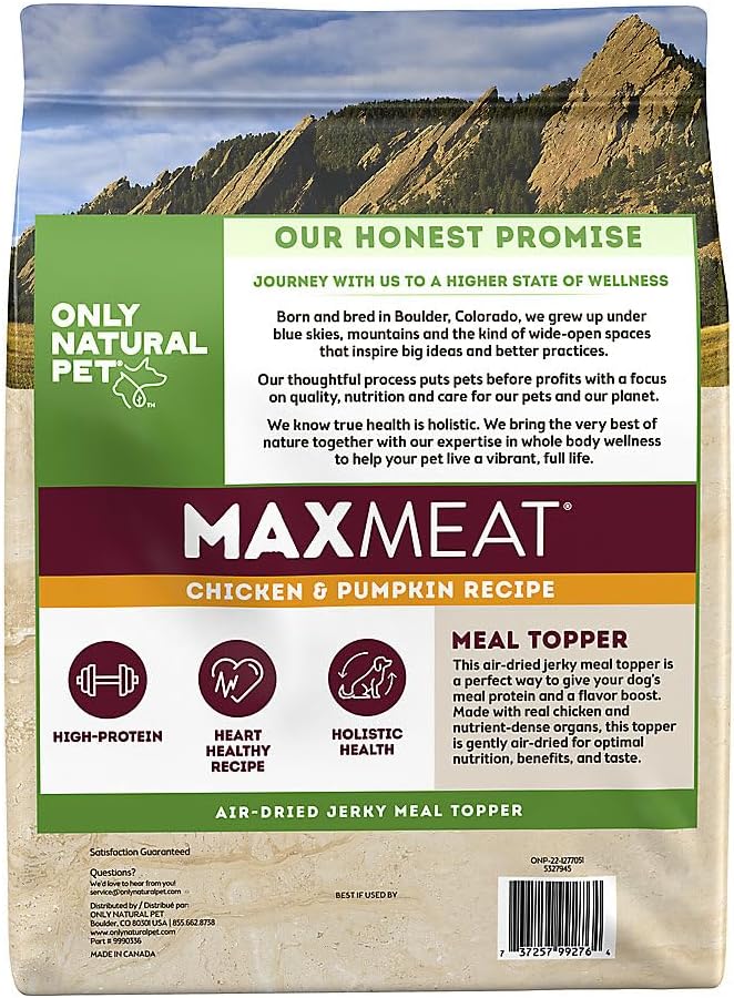 MaxMeat Holistic Air Dried Dry Dog Food - All Natural, High Protein, Grain Free - Made with Real Meat - Beef with Pumpkin & Parsley 2 lb