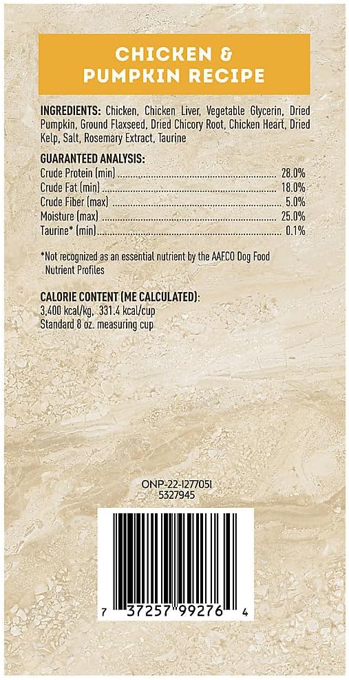MaxMeat Holistic Air Dried Dry Dog Food - All Natural, High Protein, Grain Free - Made with Real Meat - Beef with Pumpkin & Parsley 2 lb