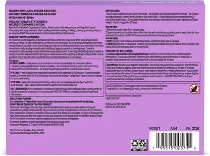 Flea and Tick Topical Treatment and Prevention for Large Dogs (45-88 lbs), Fast Acting and Long Lasting, Packaging May Vary