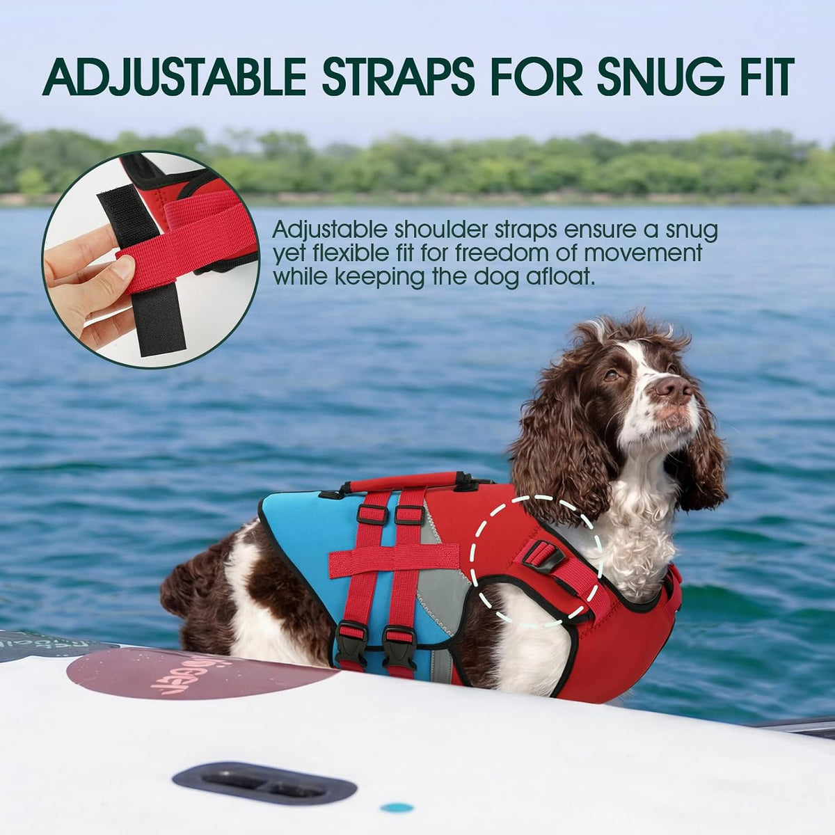 Dog Life Jacket with Rescue Handle, High Flotation Dogs Swim Vest with Reflective Strips,Adjustable Dog Life Vest for Swimming, Boating, Pool&Beach, Doggy Lifejacket for Small Medium Large Dogs