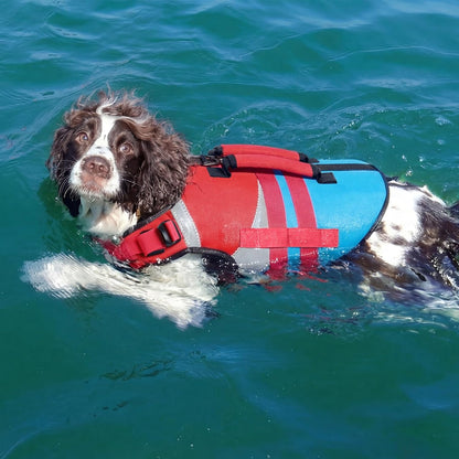 Dog Life Jacket with Rescue Handle, High Flotation Dogs Swim Vest with Reflective Strips,Adjustable Dog Life Vest for Swimming, Boating, Pool&Beach, Doggy Lifejacket for Small Medium Large Dogs