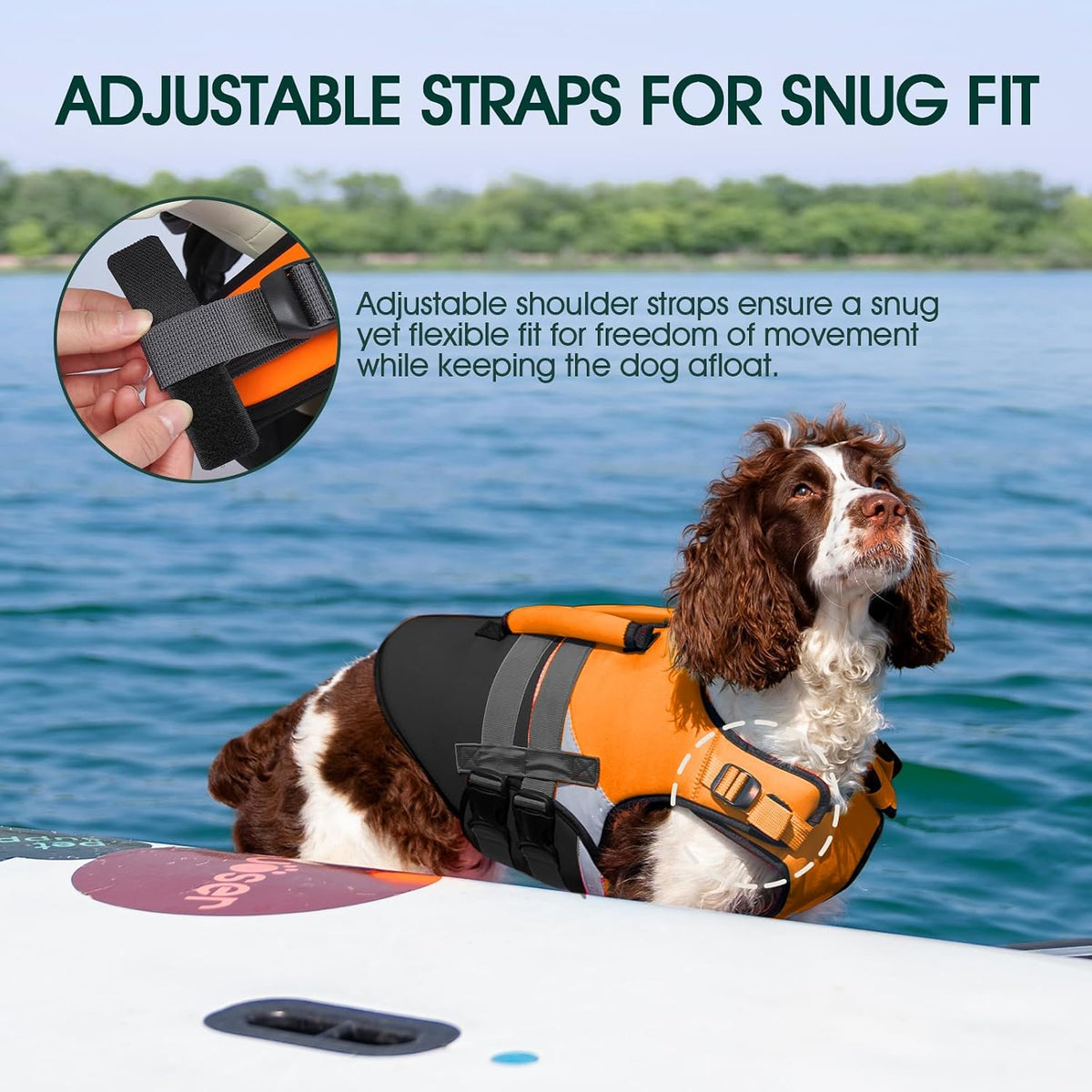 Dog Life Jacket with Rescue Handle, High Flotation Dogs Swim Vest with Reflective Strips,Adjustable Dog Life Vest for Swimming, Boating, Pool&Beach, Doggy Lifejacket for Small Medium Large Dogs