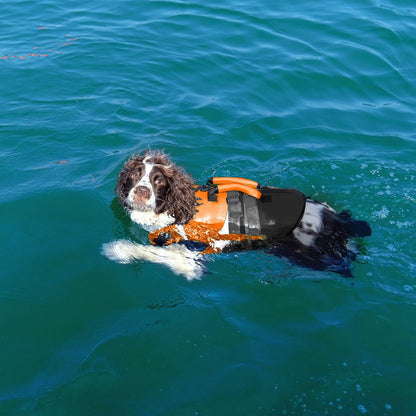 Dog Life Jacket with Rescue Handle, High Flotation Dogs Swim Vest with Reflective Strips,Adjustable Dog Life Vest for Swimming, Boating, Pool&Beach, Doggy Lifejacket for Small Medium Large Dogs