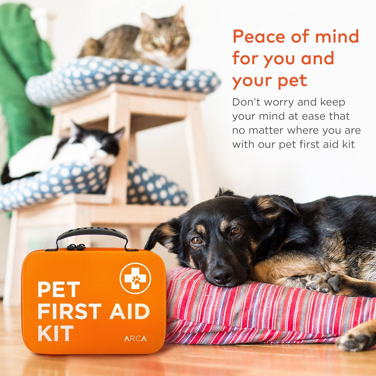 Cat & Dog First Aid Kit for Car - Pet Emergency Kit for Home Office Travel – Dog Camping Essentials with Muzzle & Mini First Aid Pouch