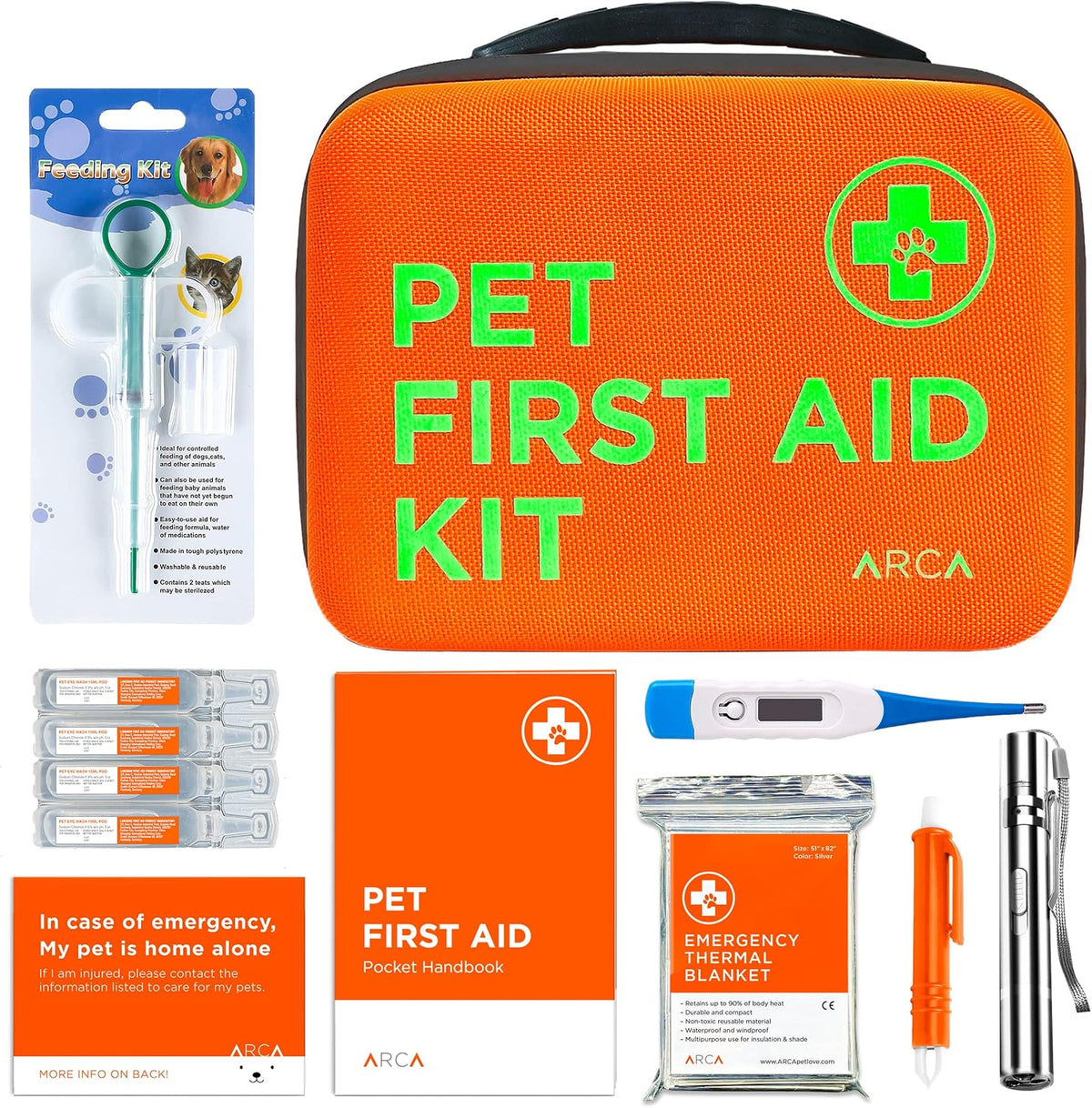 Cat & Dog First Aid Kit for Car - Pet Emergency Kit for Home Office Travel – Dog Camping Essentials with Muzzle & Mini First Aid Pouch