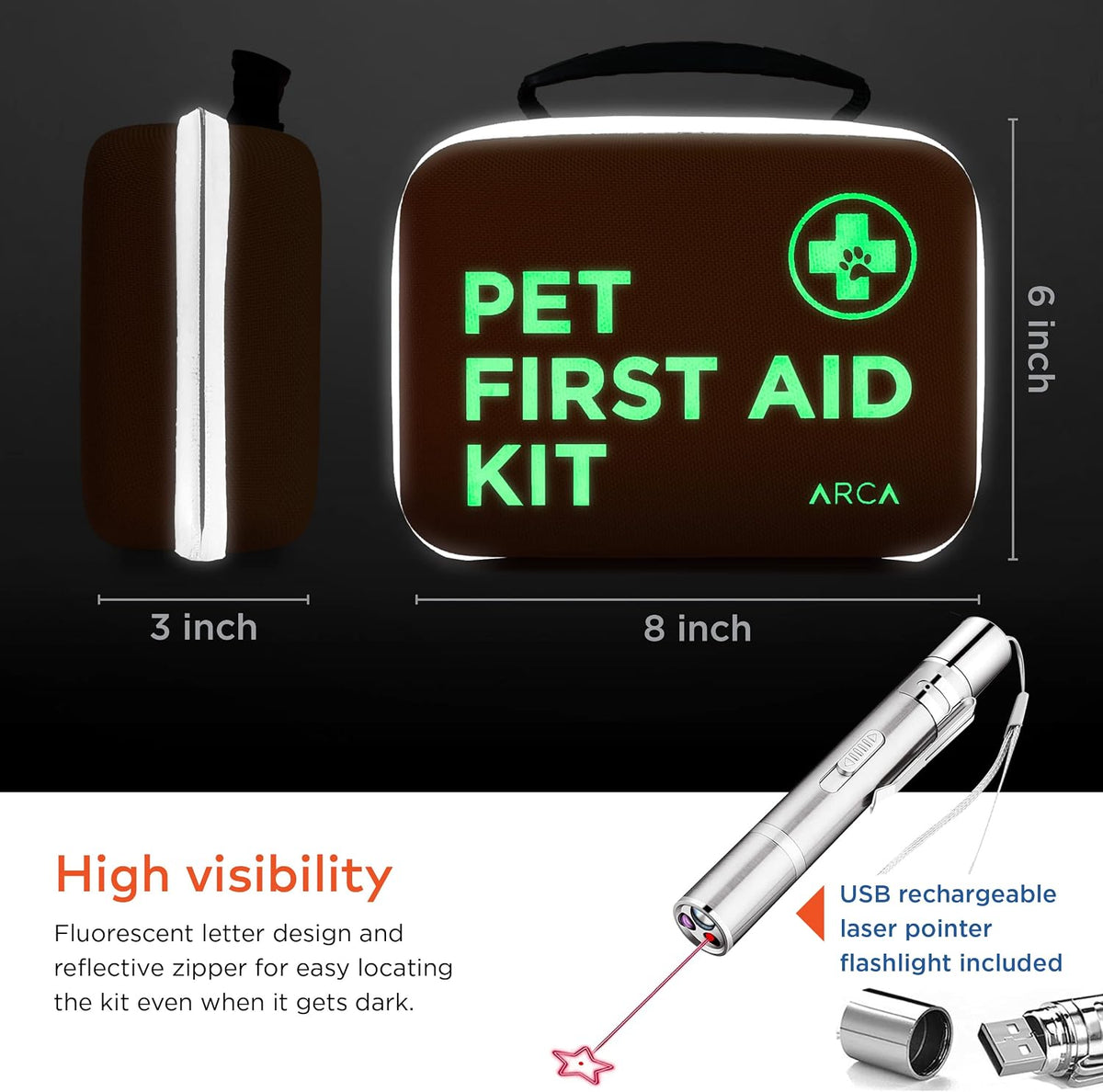 Cat & Dog First Aid Kit for Car - Pet Emergency Kit for Home Office Travel – Dog Camping Essentials with Muzzle & Mini First Aid Pouch