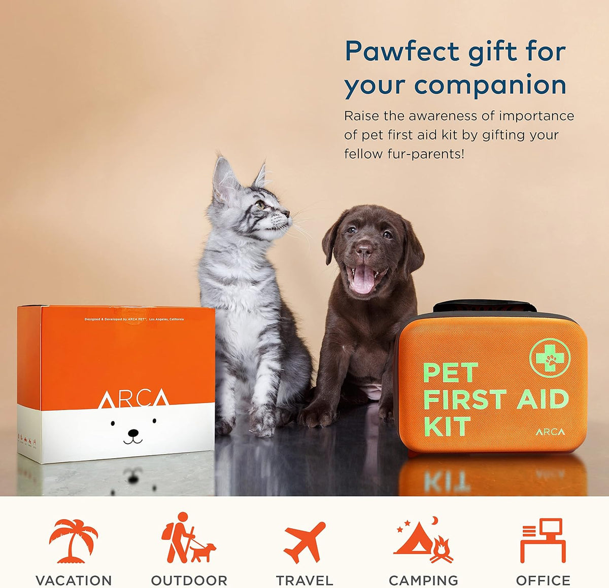 Cat & Dog First Aid Kit for Car - Pet Emergency Kit for Home Office Travel – Dog Camping Essentials with Muzzle & Mini First Aid Pouch