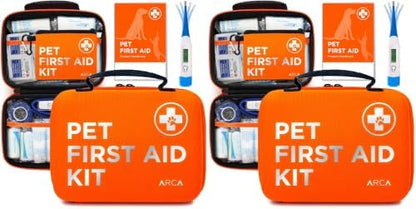 Cat & Dog First Aid Kit for Car - Pet Emergency Kit for Home Office Travel – Dog Camping Essentials with Muzzle & Mini First Aid Pouch