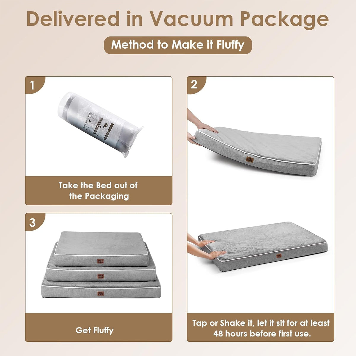 XL Memory Foam Dog Crate Bed with Washable Cover, 41x27Inch, Grey