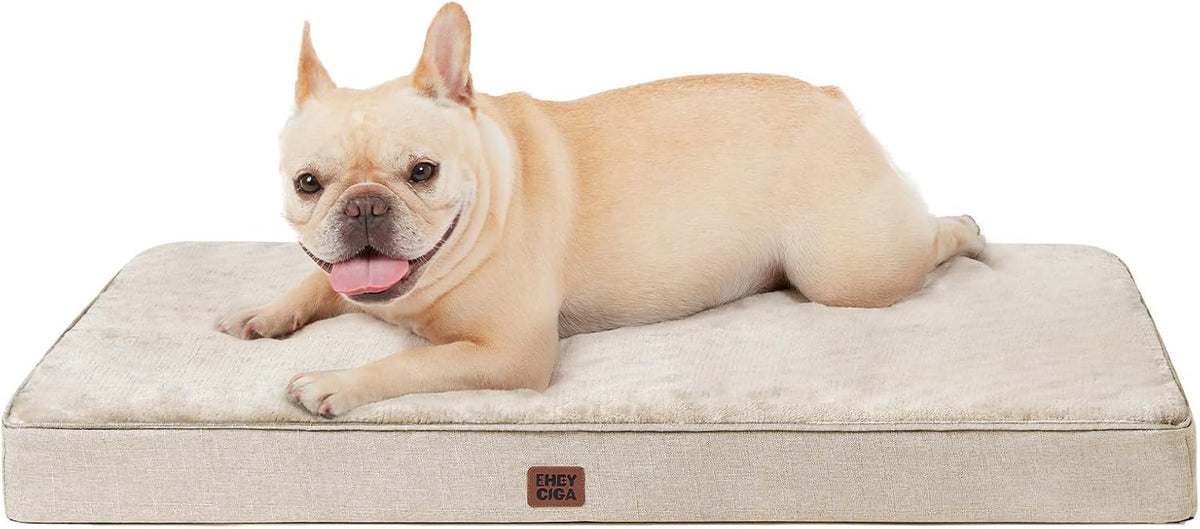 XL Memory Foam Dog Crate Bed with Washable Cover, 41x27Inch, Grey