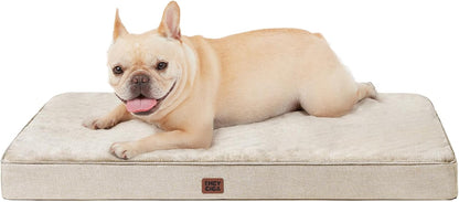XL Memory Foam Dog Crate Bed with Washable Cover, 41x27Inch, Grey