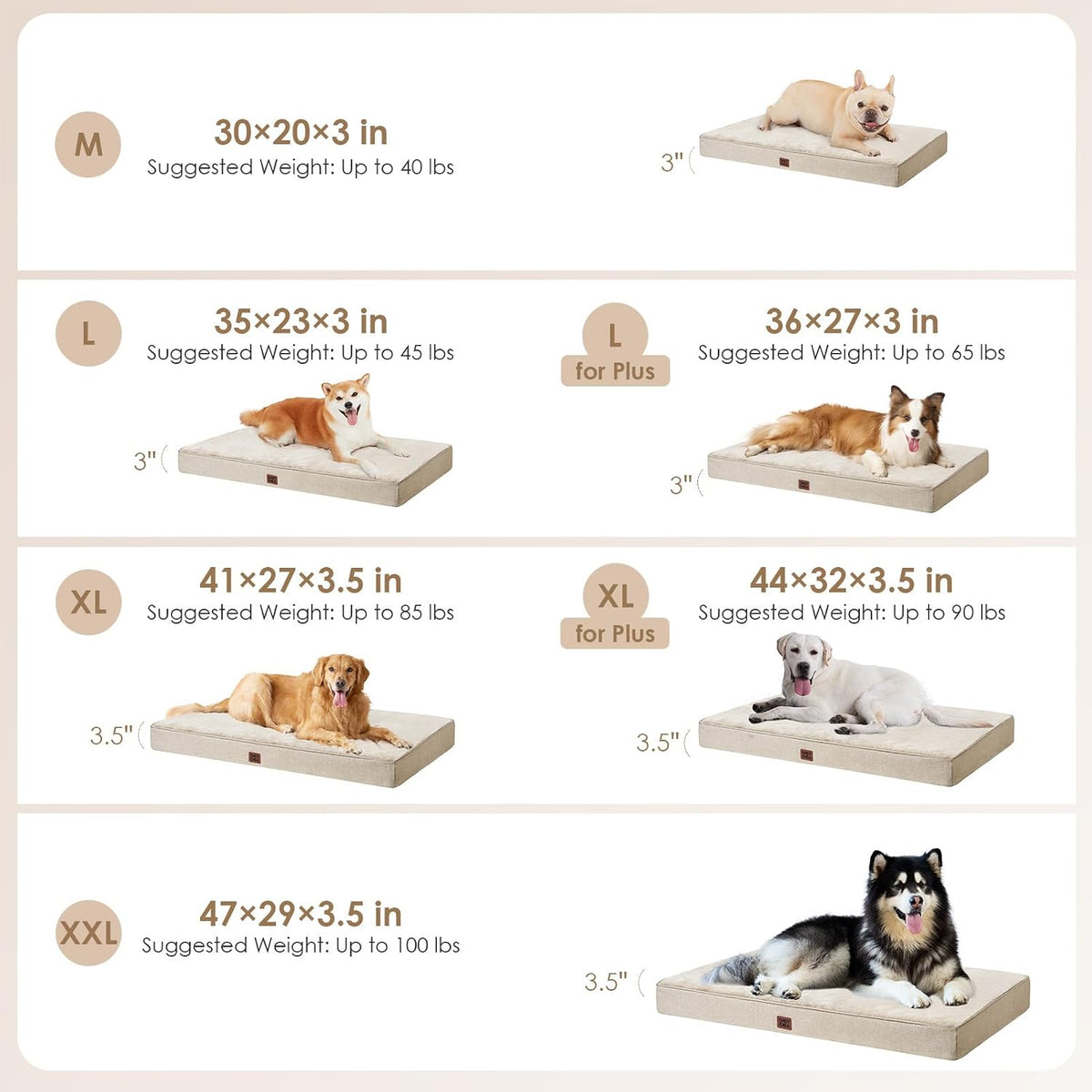 XL Memory Foam Dog Crate Bed with Washable Cover, 41x27Inch, Grey