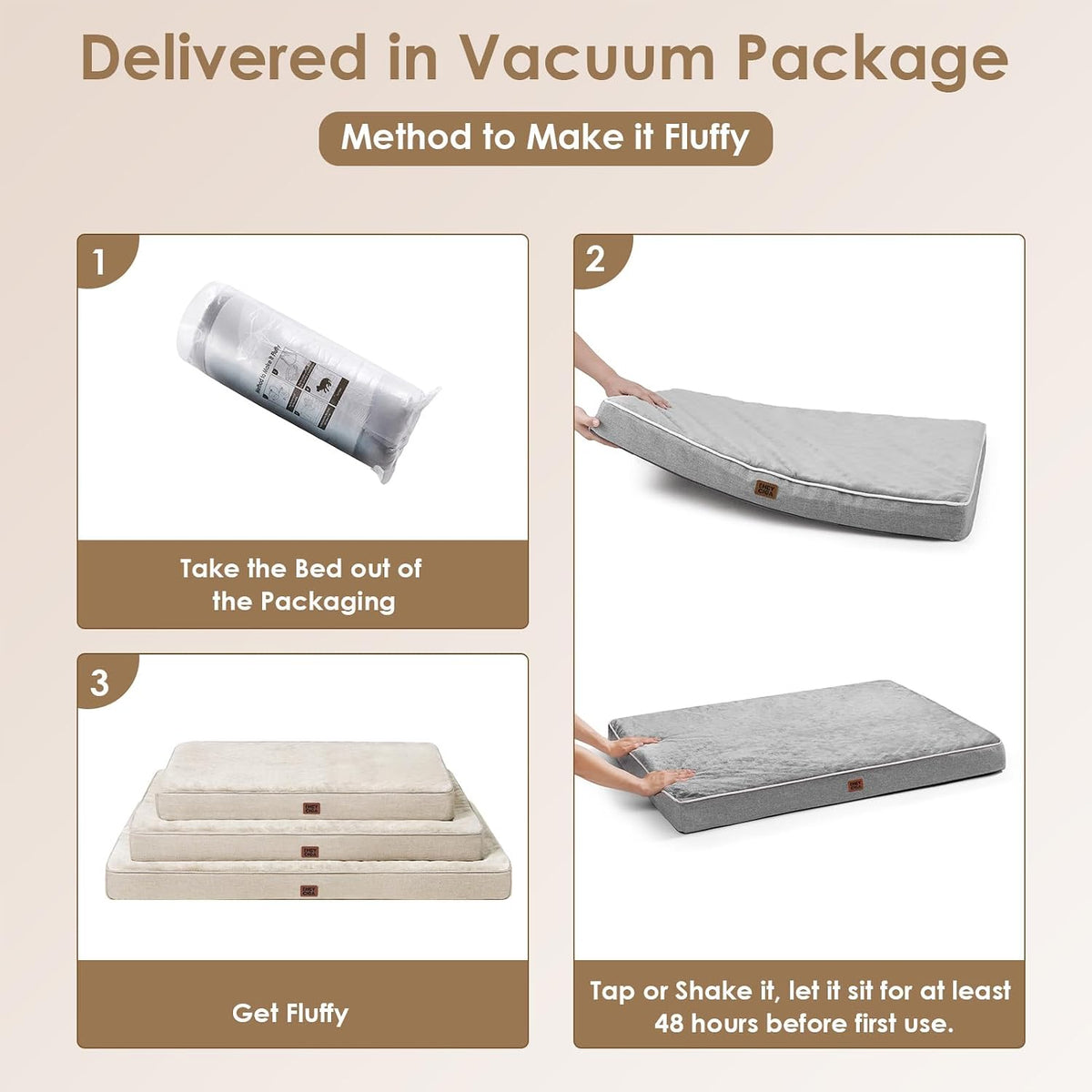 XL Memory Foam Dog Crate Bed with Washable Cover, 41x27Inch, Grey